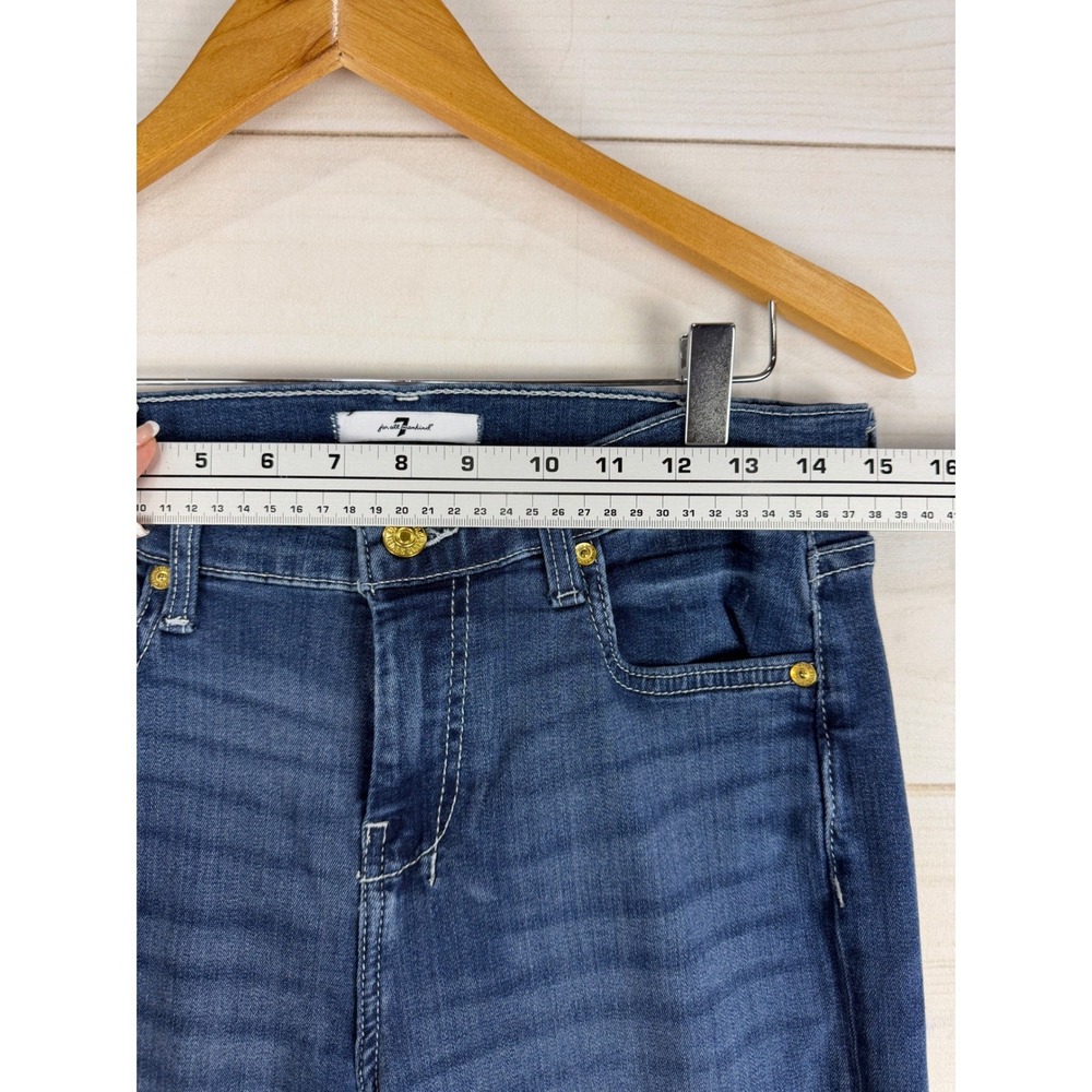 7 For All Mankind Jeans Womens 29 Dojo Flare Dark Wash Wide Leg Signature Pocket - Picture 5 of 10